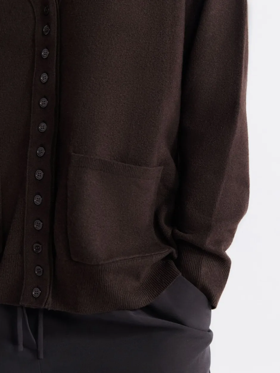 Gebreide Kleding|Next Chocoladebruin - Superzacht V-hals vest met zakken