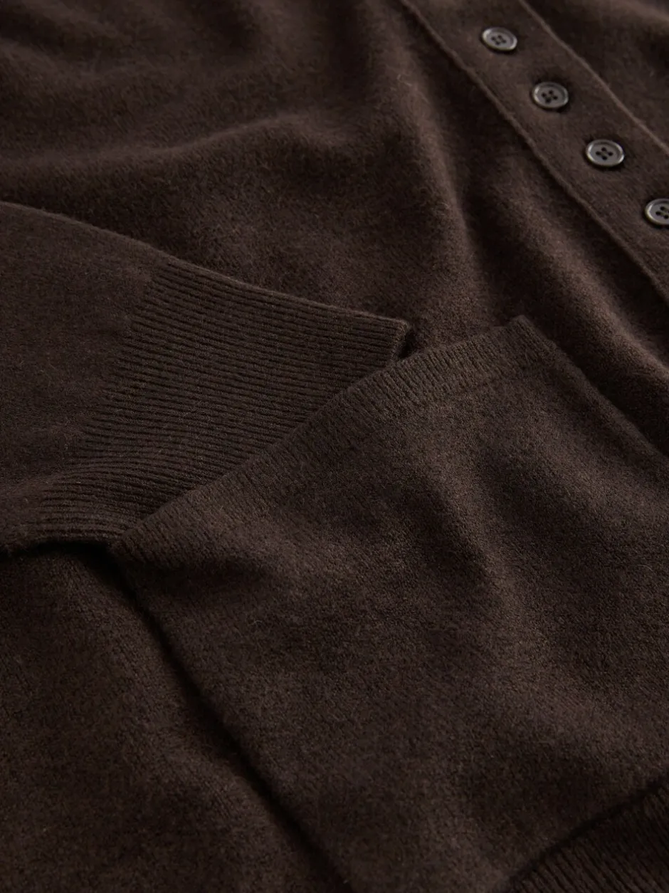 Gebreide Kleding|Next Chocoladebruin - Superzacht V-hals vest met zakken