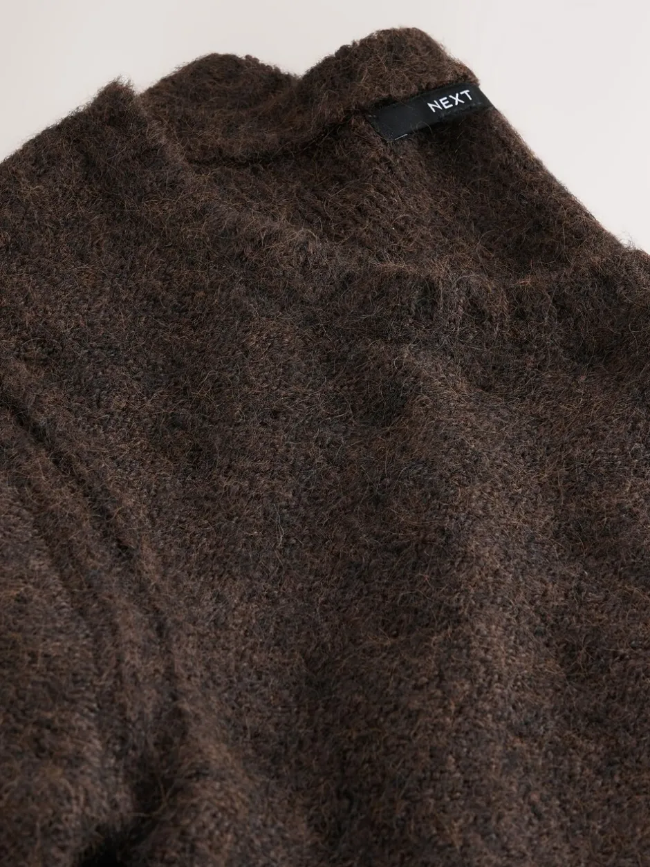 Gebreide Kleding*Next - Trui met ronde hals en wol Chocoladebruin
