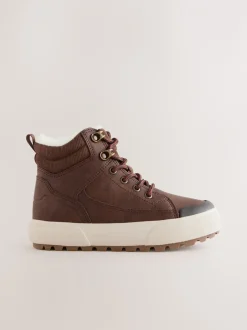 Boots|Next - Warm gevoerde hoge boots Chocoladebruin