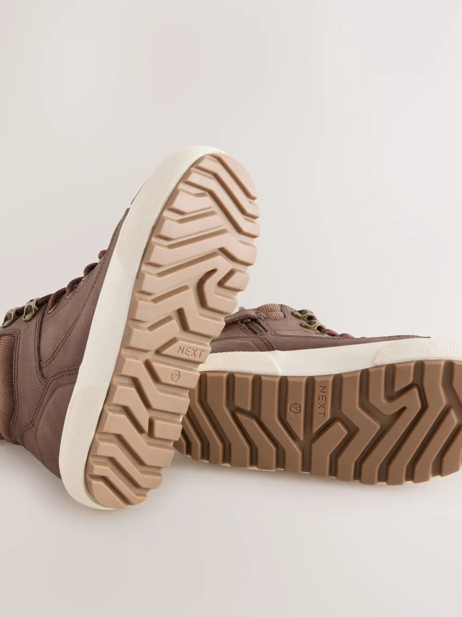 Boots|Next - Warm gevoerde hoge boots Chocoladebruin