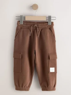 Jeans En Joggingbroeken|Joggingbroeken|Next - Zacht aanvoelende jersey utility joggingbroek (3mnd-7jr) Chocoladebruin