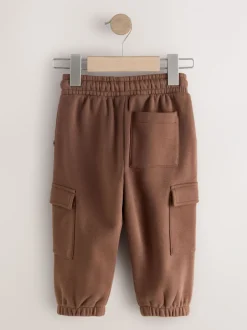 Jeans En Joggingbroeken|Joggingbroeken|Next - Zacht aanvoelende jersey utility joggingbroek (3mnd-7jr) Chocoladebruin