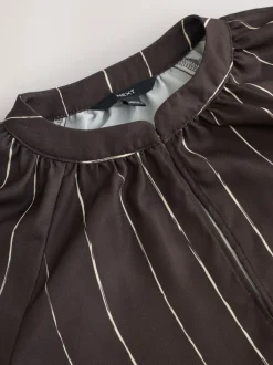 Blouses En Overhemden*Next Chocoladebruin gestreept - Blouse met V-hals en lange mouwen