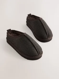 Pantoffels*Next Chocoladebruin met visgraatmotief - Gemakkelijke pantoffelmuiltjes
