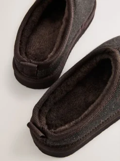 Pantoffels*Next Chocoladebruin met visgraatmotief - Gemakkelijke pantoffelmuiltjes