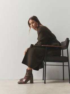 Boots|Next - Forever Comfort® Square Toe Block Heel Ankle Boots Chocoladebruin Slang
