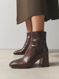 Boots|Next - Forever Comfort® Square Toe Block Heel Ankle Boots Chocoladebruin Slang