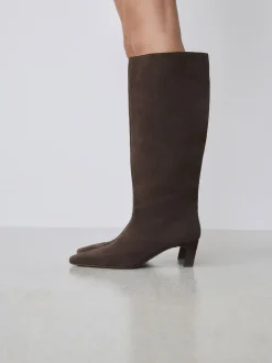 Boots*Next - Forever Comfort® Knee High Chisel Toe Heeled Boots Chocoladebruin suède