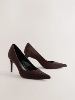 Schoenen Met Hakken|Gelegenheidskleding*Next Chocoladebruin suède - Leren mid-court pumps