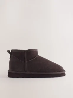 Boots|Next - Waterafstotende enkellaarzen van imitatiebont Chocoladebruin suède