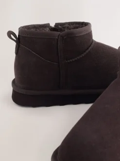 Boots|Next - Waterafstotende enkellaarzen van imitatiebont Chocoladebruin suède