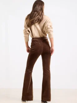Jeans*Lipsy - Glam jeans met wijde pijpen Chocoladebruine corduroy