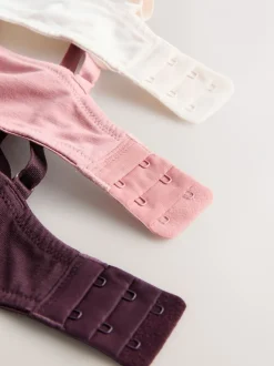 Beha's*Next - Katoenmix ultiem comfort beha's verpakking van 3 Chocoladebruin/Roze/Crème
