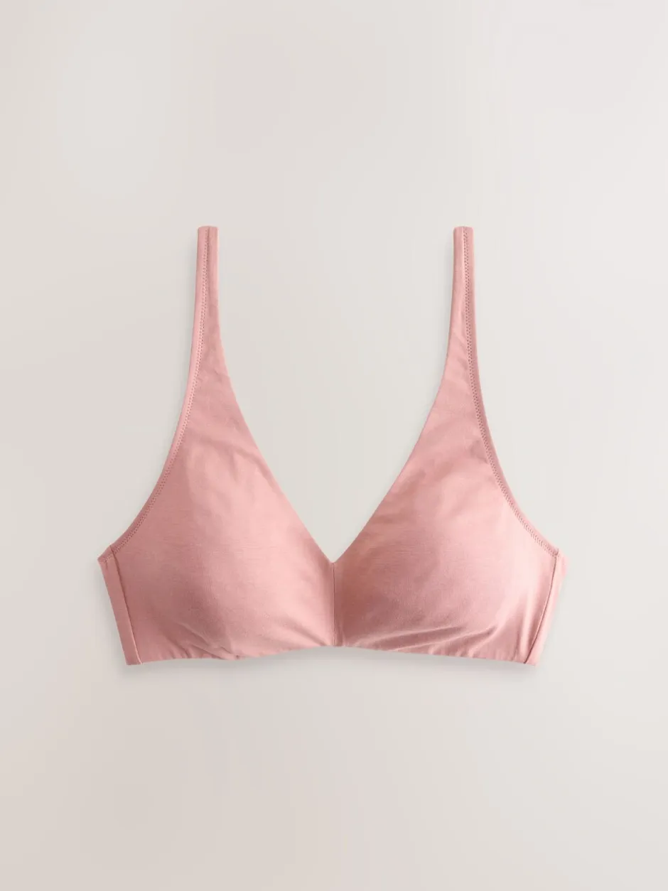 Beha's|Next - Katoenmix ultiem comfort beha's verpakking van 3 Chocoladebruin/Roze/Crème