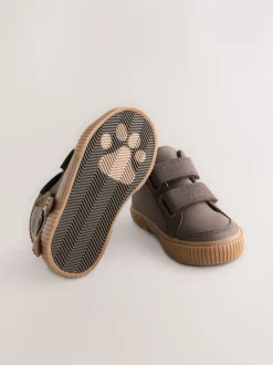 Boots|Next - Hoge schoenen met klittenbandsluiting Chocoladekleurig met hondenprint