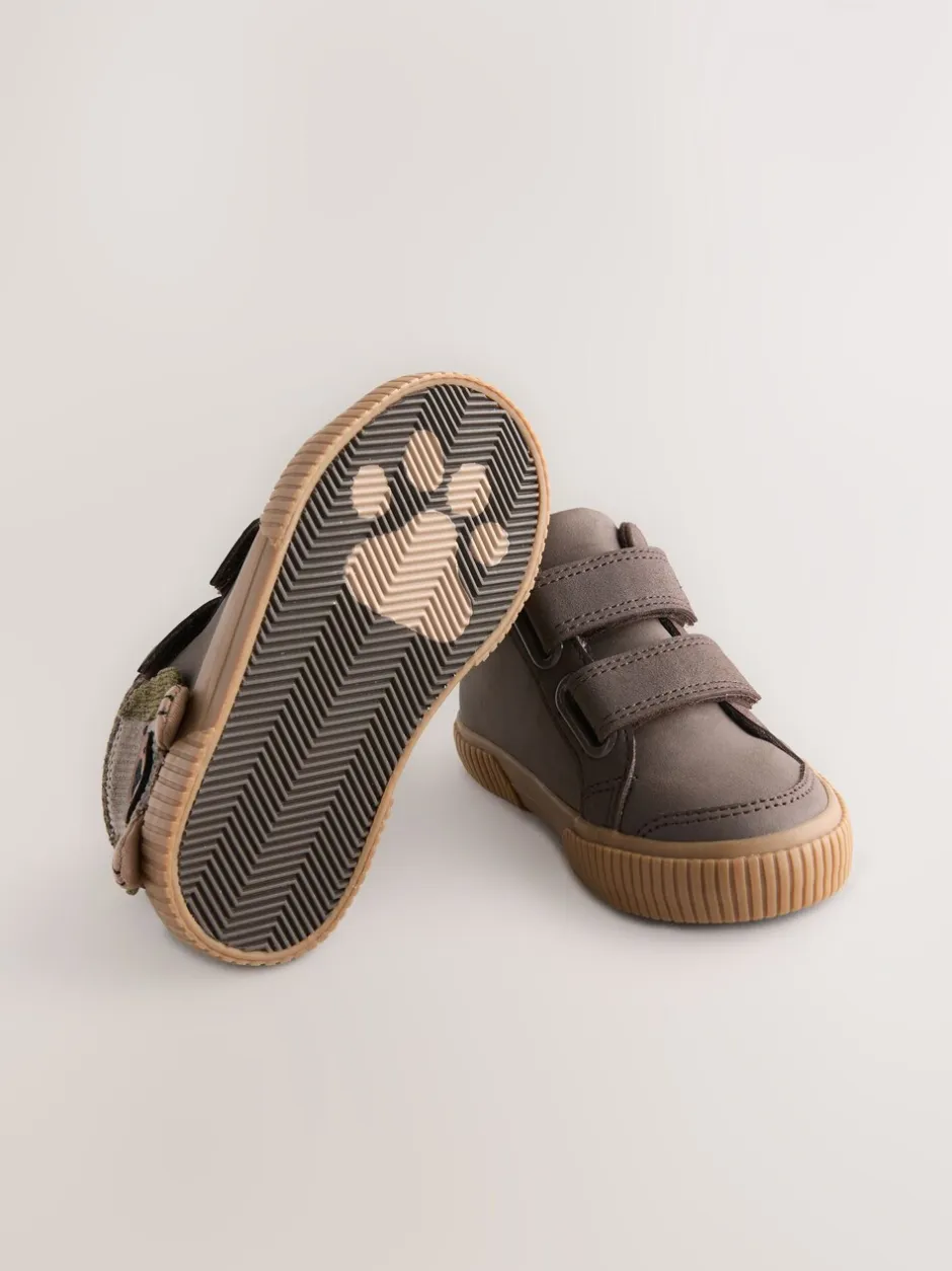 Boots|Next - Hoge schoenen met klittenbandsluiting Chocoladekleurig met hondenprint