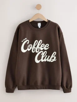 Hoody's En Sweatshirts|Next - Sweatshirt Chocolate Brown Coffee Club