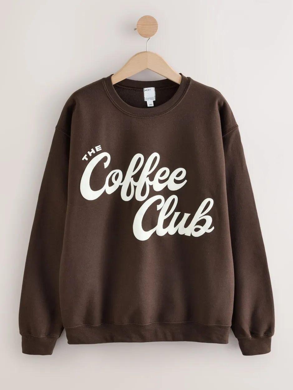 Hoody's En Sweatshirts|Next - Sweatshirt Chocolate Brown Coffee Club