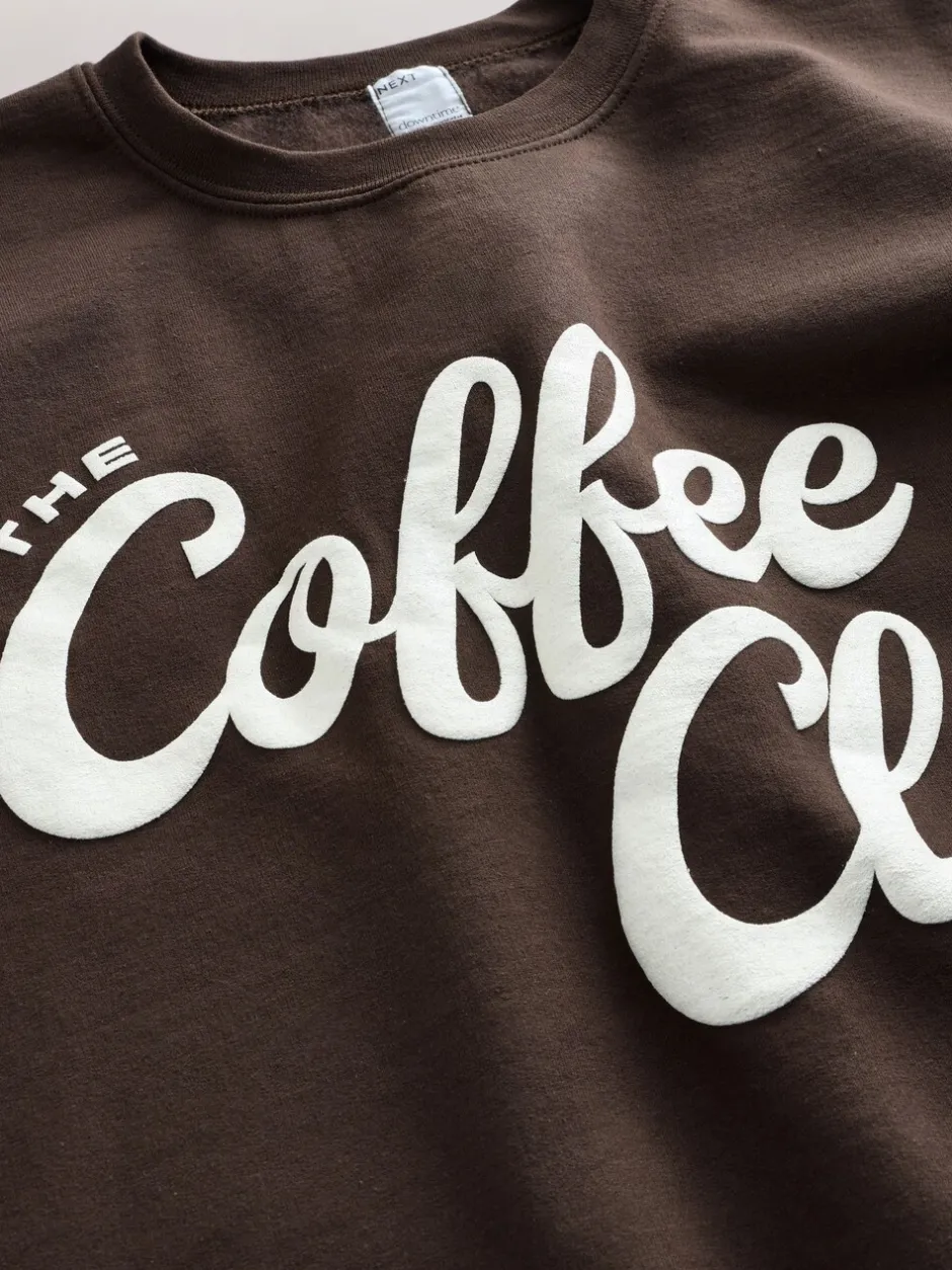 Hoody's En Sweatshirts|Next - Sweatshirt Chocolate Brown Coffee Club