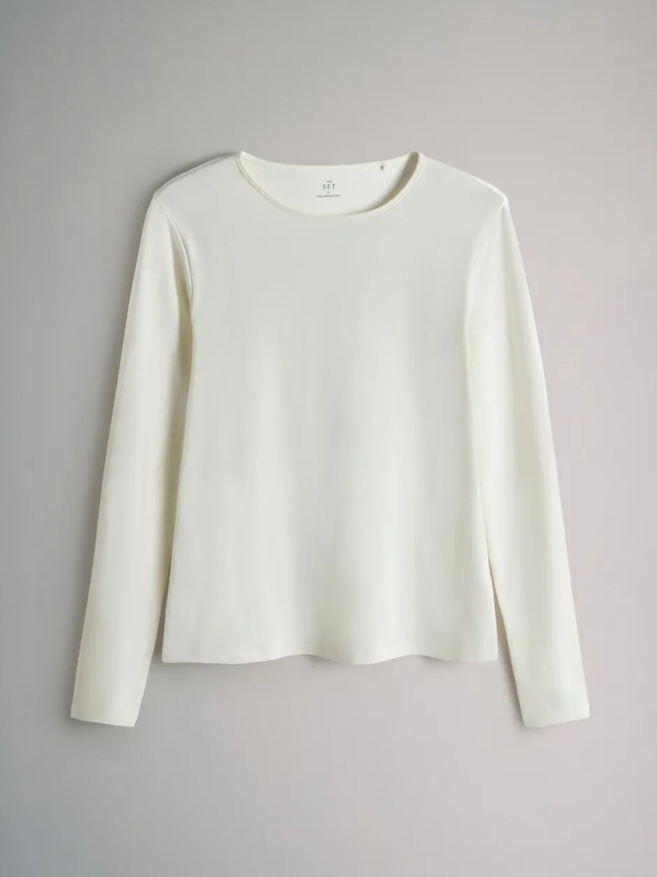 Tops En T-Shirts|The Set - - 7 T-shirts met lange mouwen en ronde hals Chocolate Brown/ Taupe Brown/ Light Brown/ Neutral