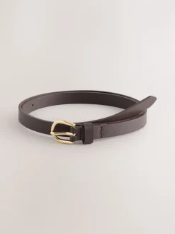 Ceintuurs*Next Chocolate Brown/Berry - PU Skinny Riemen 2 Pakket