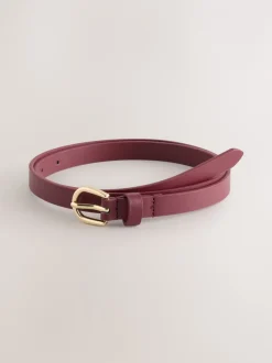 Ceintuurs*Next Chocolate Brown/Berry - PU Skinny Riemen 2 Pakket