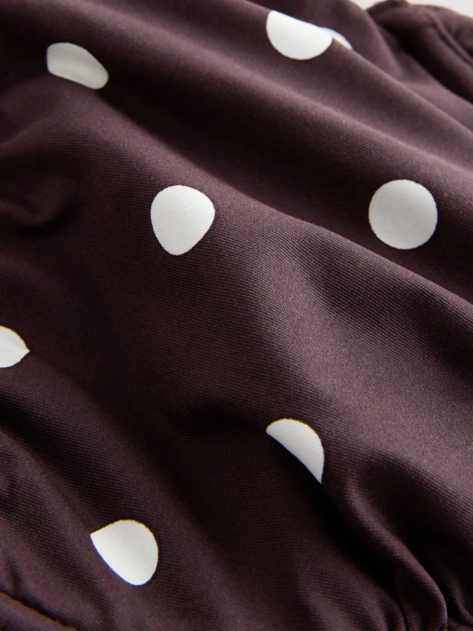 Badkleding|Next - DD+ bikinitop zonder vulling met beugel Chocolate Brown/Cream Spot