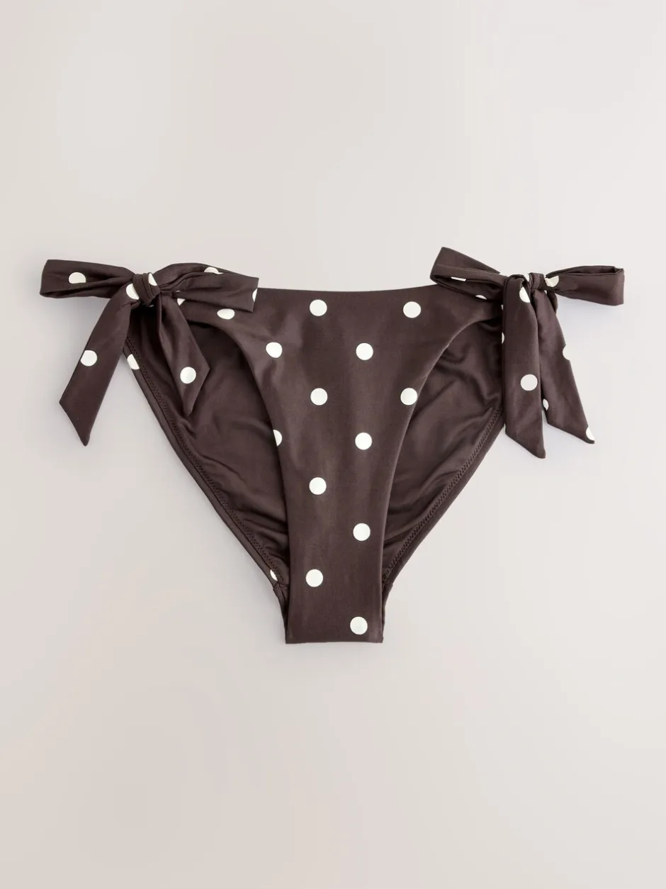 Badkleding|Next Chocolate Brown/Cream Spot - Bikinibroekjes