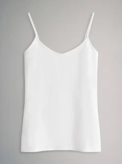 Tops En T-Shirts*The Set - 7 pakken dunne bandvest Tops Chocolate Brown/Cream/White/Blues