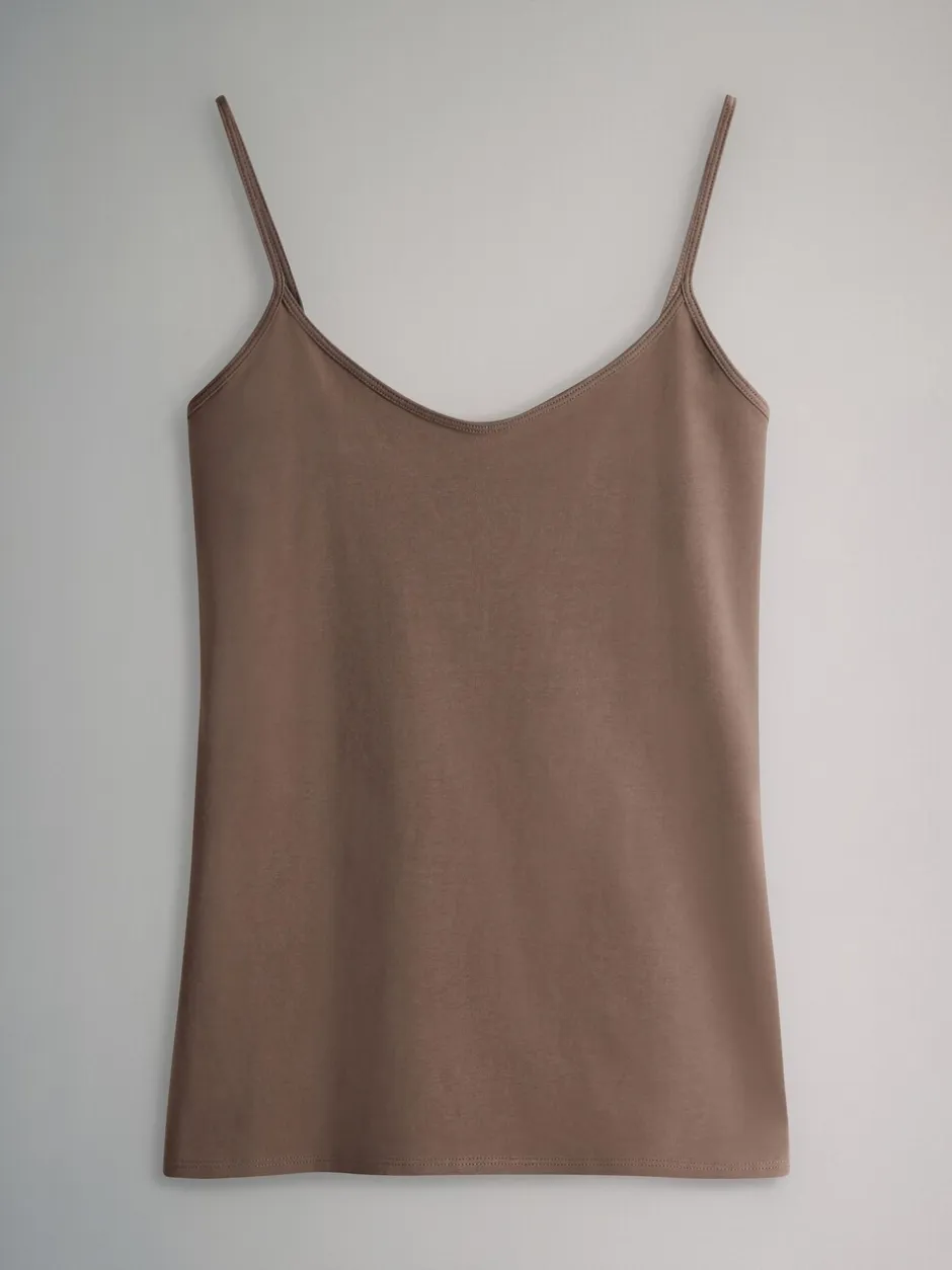 Tops En T-Shirts*The Set - 7 pakken dunne bandvest Tops Chocolate Brown/Cream/White/Blues
