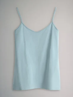 Tops En T-Shirts*The Set - 7 pakken dunne bandvest Tops Chocolate Brown/Cream/White/Blues