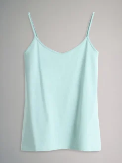 Tops En T-Shirts*The Set - 7 pakken dunne bandvest Tops Chocolate Brown/Cream/White/Blues