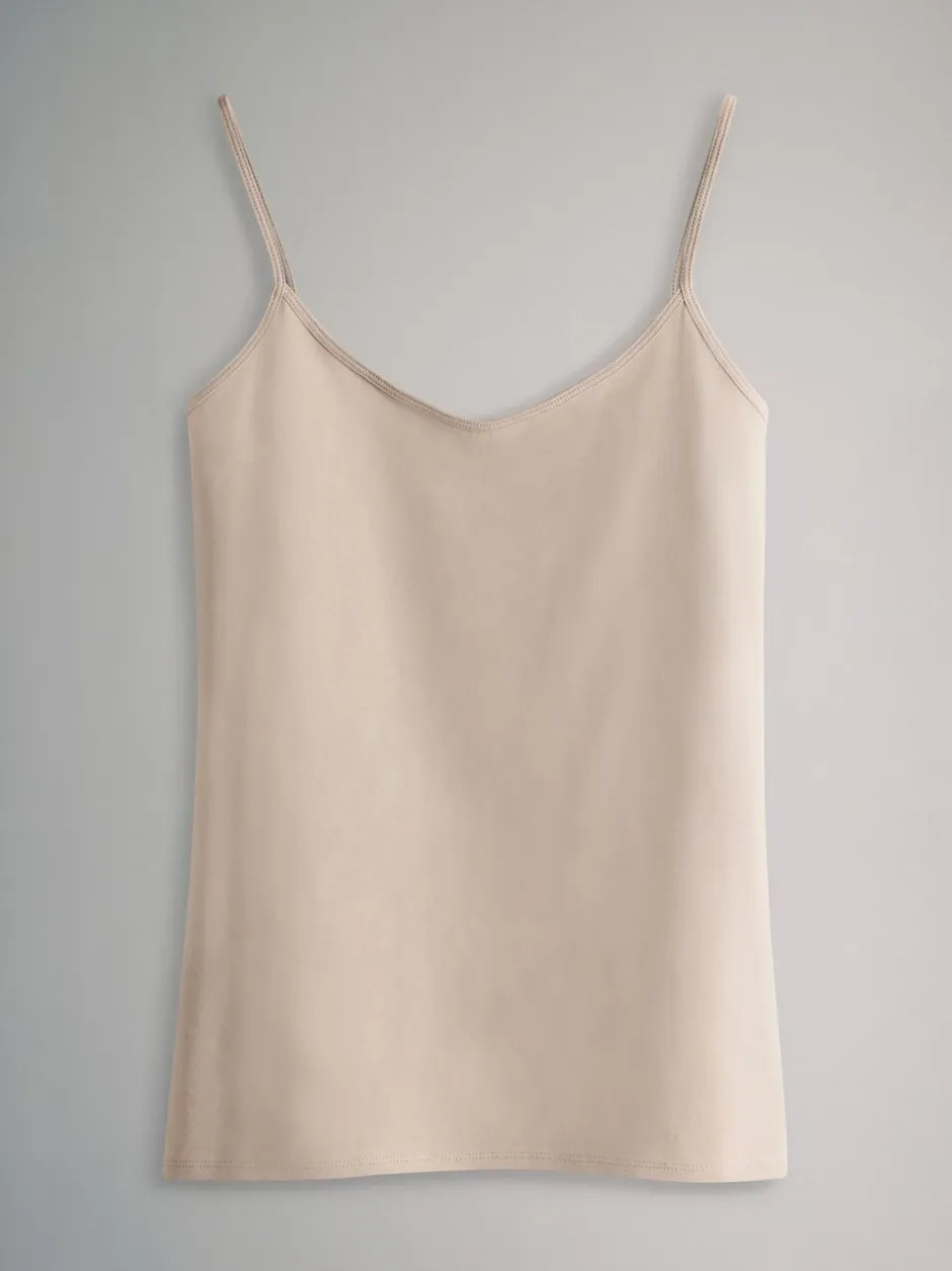 Tops En T-Shirts*The Set - 7 pakken dunne bandvest Tops Chocolate Brown/Cream/White/Blues