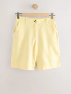 Shorts*Next - Bermuda van linnenmix Citroengeel