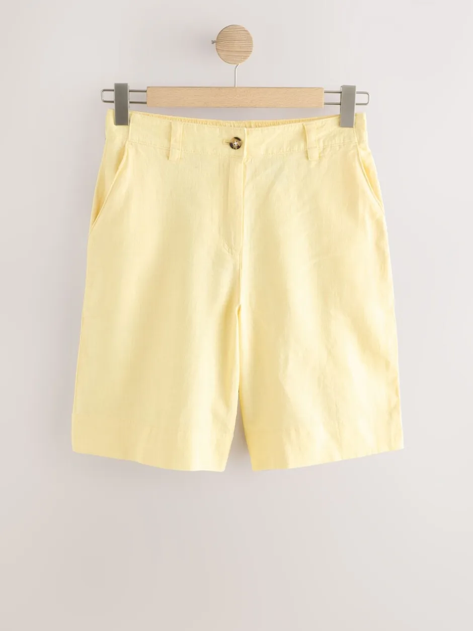 Shorts*Next - Bermuda van linnenmix Citroengeel