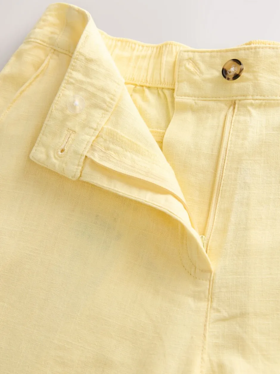 Shorts*Next - Bermuda van linnenmix Citroengeel