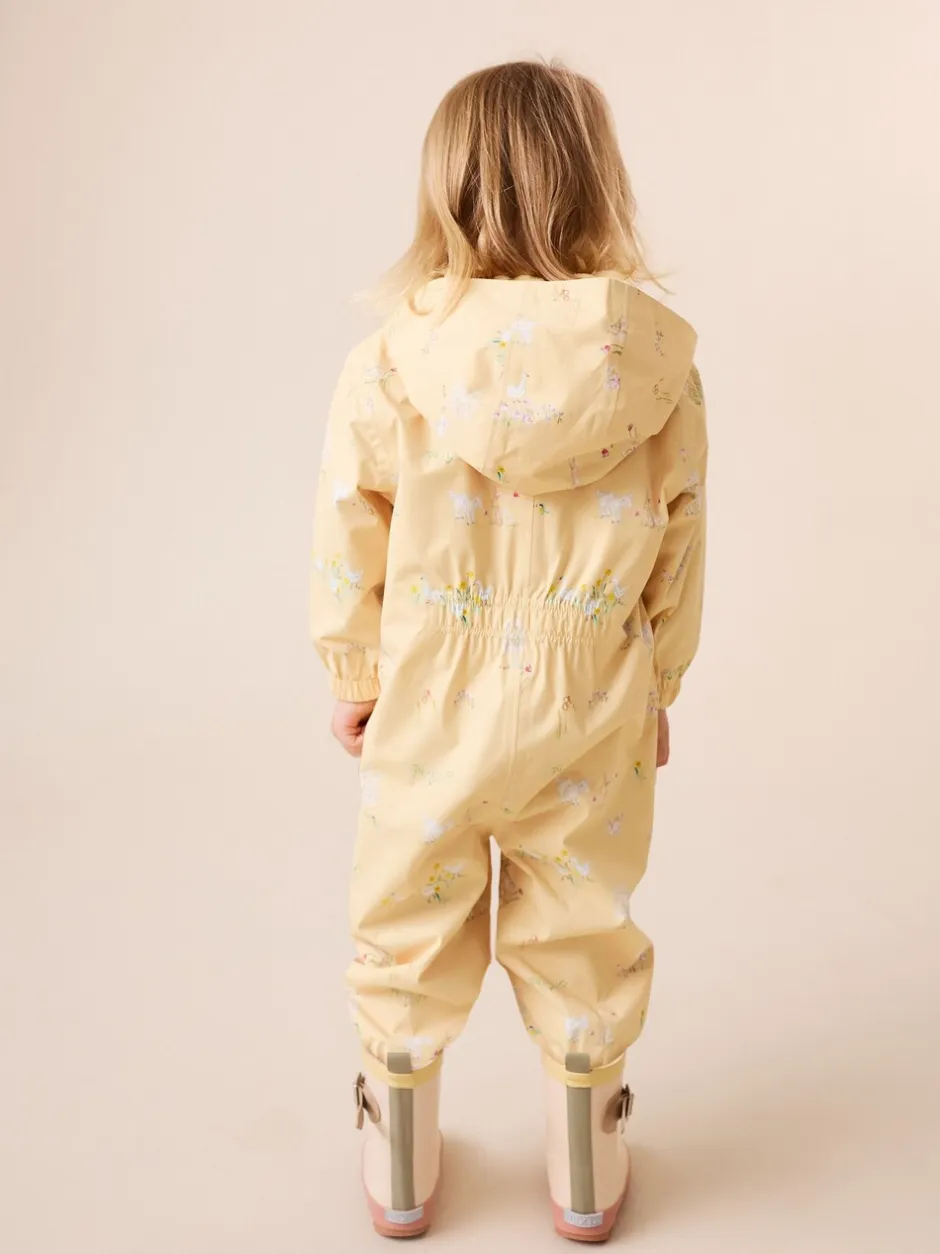 Jassen, Jacks En Kinderwagenpakjes|Jassen En Jacks|Next - Waterbestendig regenpak met print (6 mnd-7 jr) Citroengeel