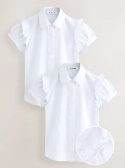 Overhemden En Blouses|Clarks Frill korte mouwen schooloverhemden 2 verpakking