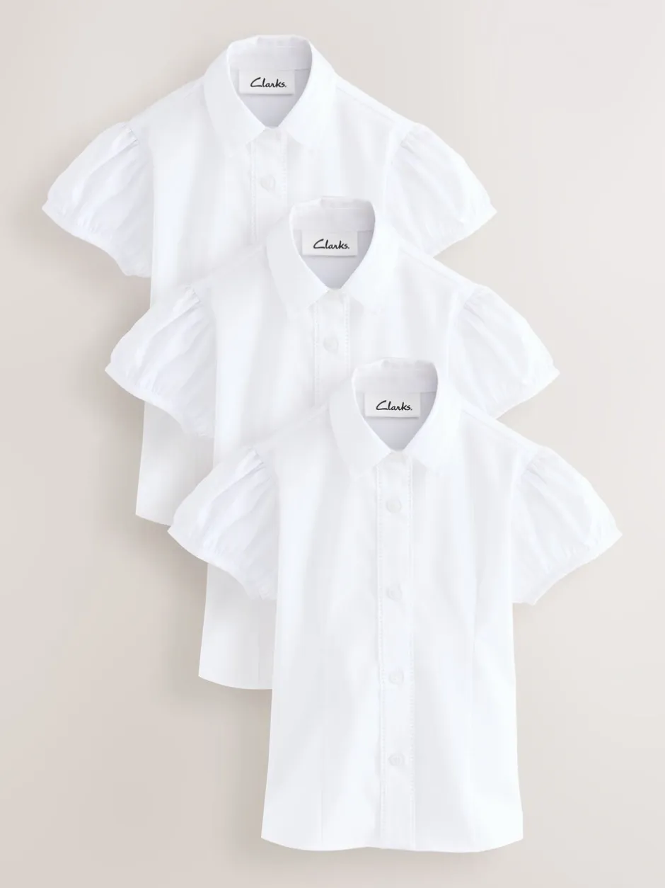 Overhemden En Blouses*Clarks getailleerde schooloverhemden met korte mouwen 3 set