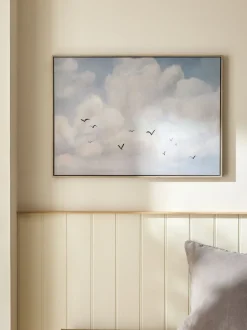 Canvassen En Kunst Voor Aan De Wand*Next Clouds Scape Handpaint Detail Framed Wall Art