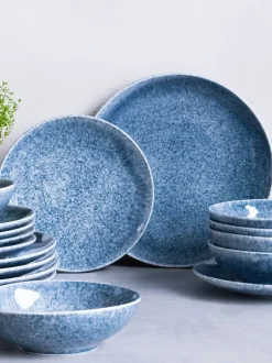 Eetservies En Pastaschalen|Code Maison 18 Piece Feather Dinner Set