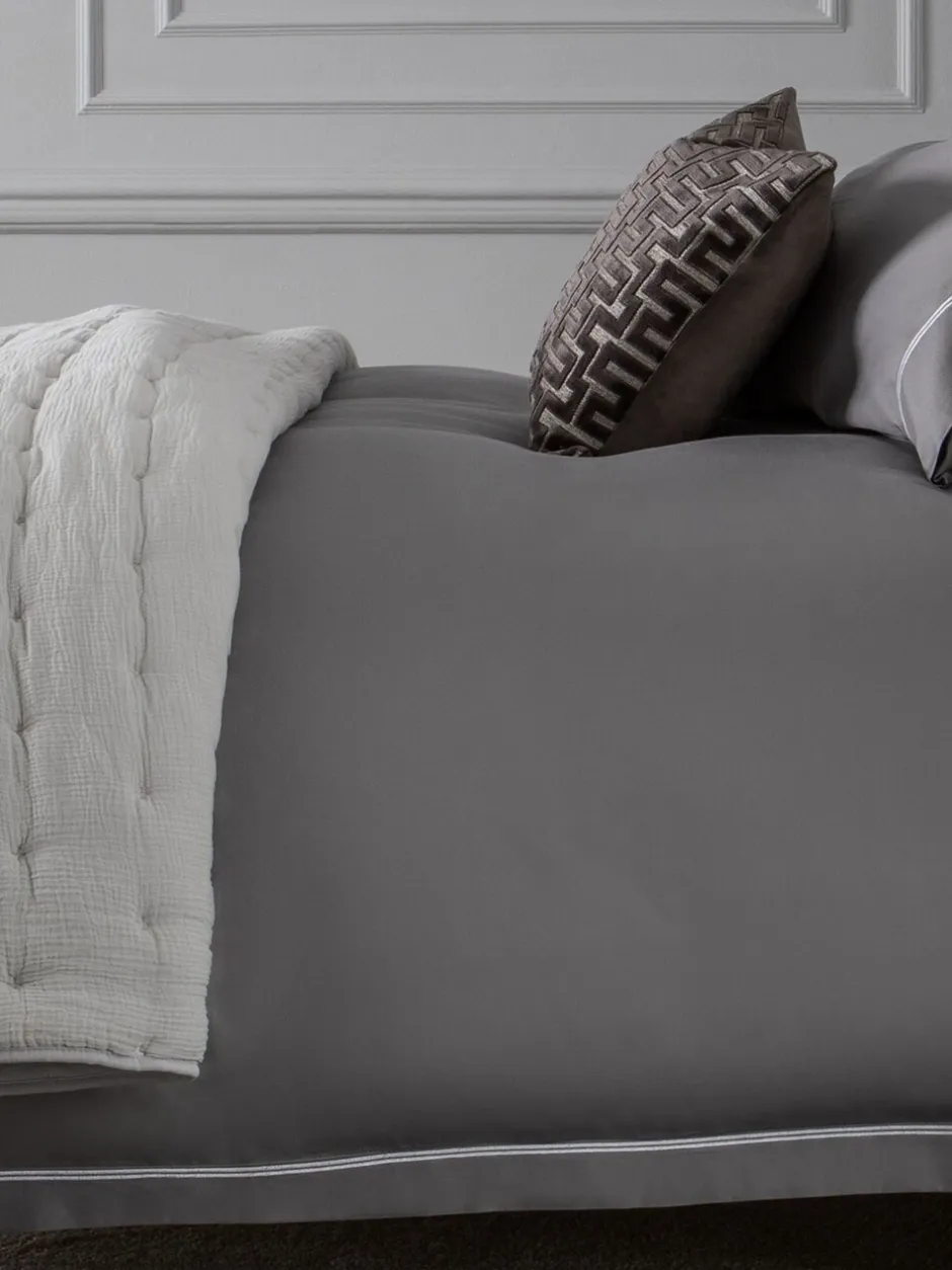 Beddengoedsets En Dekbedovertrekken|Next Collection Luxe 600-draads 100% katoensatijnen luxe dekbedovertrek- en kussensloopset Grijs