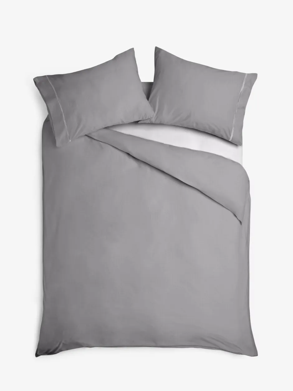 Beddengoedsets En Dekbedovertrekken|Next Collection Luxe 600-draads 100% katoensatijnen luxe dekbedovertrek- en kussensloopset Grijs