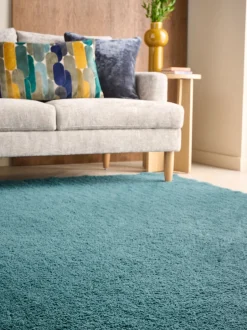 Vloerkleden En Lopers|Vloerkleden En Lopers|Next Comfortabel, wasbaar, hoogpolig vloerkleed Blauwgroen