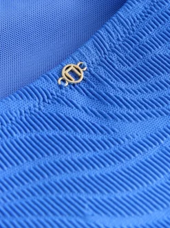 Badkleding*Next Cornflower Blue Textured - Hoogsluitend buikcorrigerend badpak