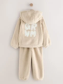 Nachtkleding En Pyjama's|Pyjama's*Next Cream GRWM - "Fleece tweedelige Pyjama's (5-16jr)"