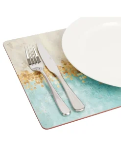 Tafellinnen En Placemats *Creative Tops Set van 4 grote Placemats met kurken achterkant en Kunstdruk