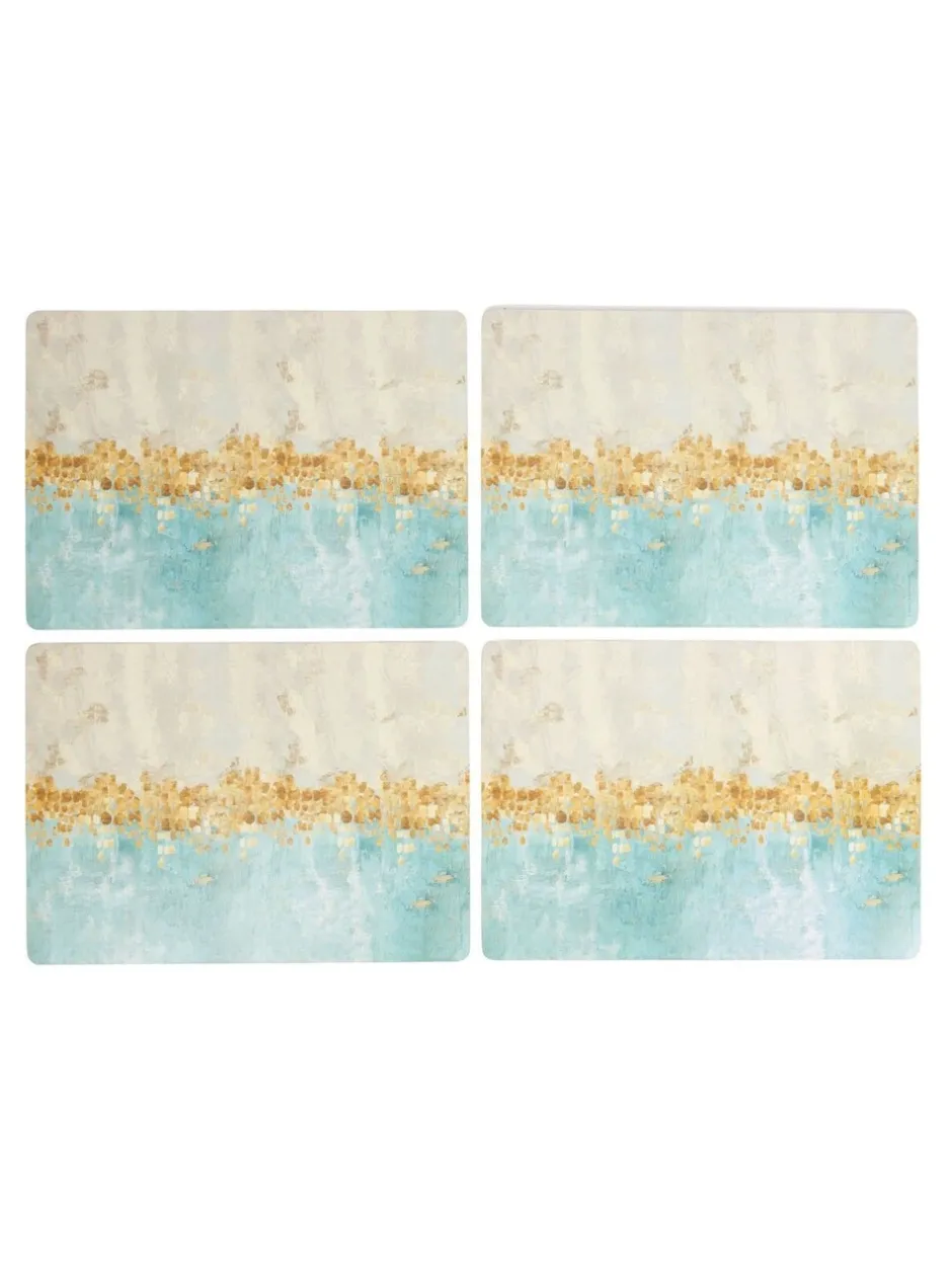 Tafellinnen En Placemats *Creative Tops Set van 4 grote Placemats met kurken achterkant en Kunstdruk