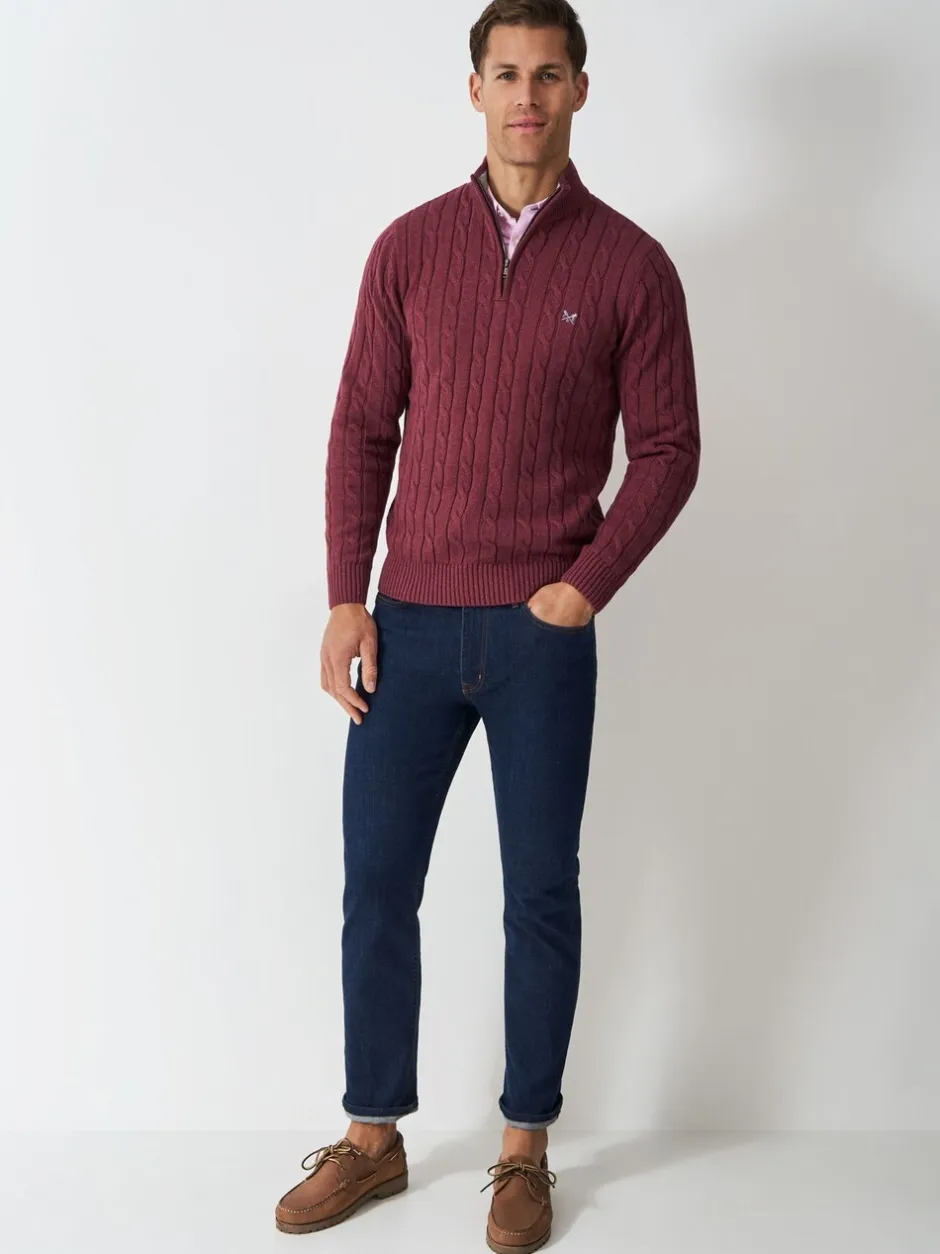 Gebreide Kleding*Crew Clothing Oarsman Cable Half Zip Jumper